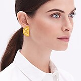 Lemon beaded statement earrings