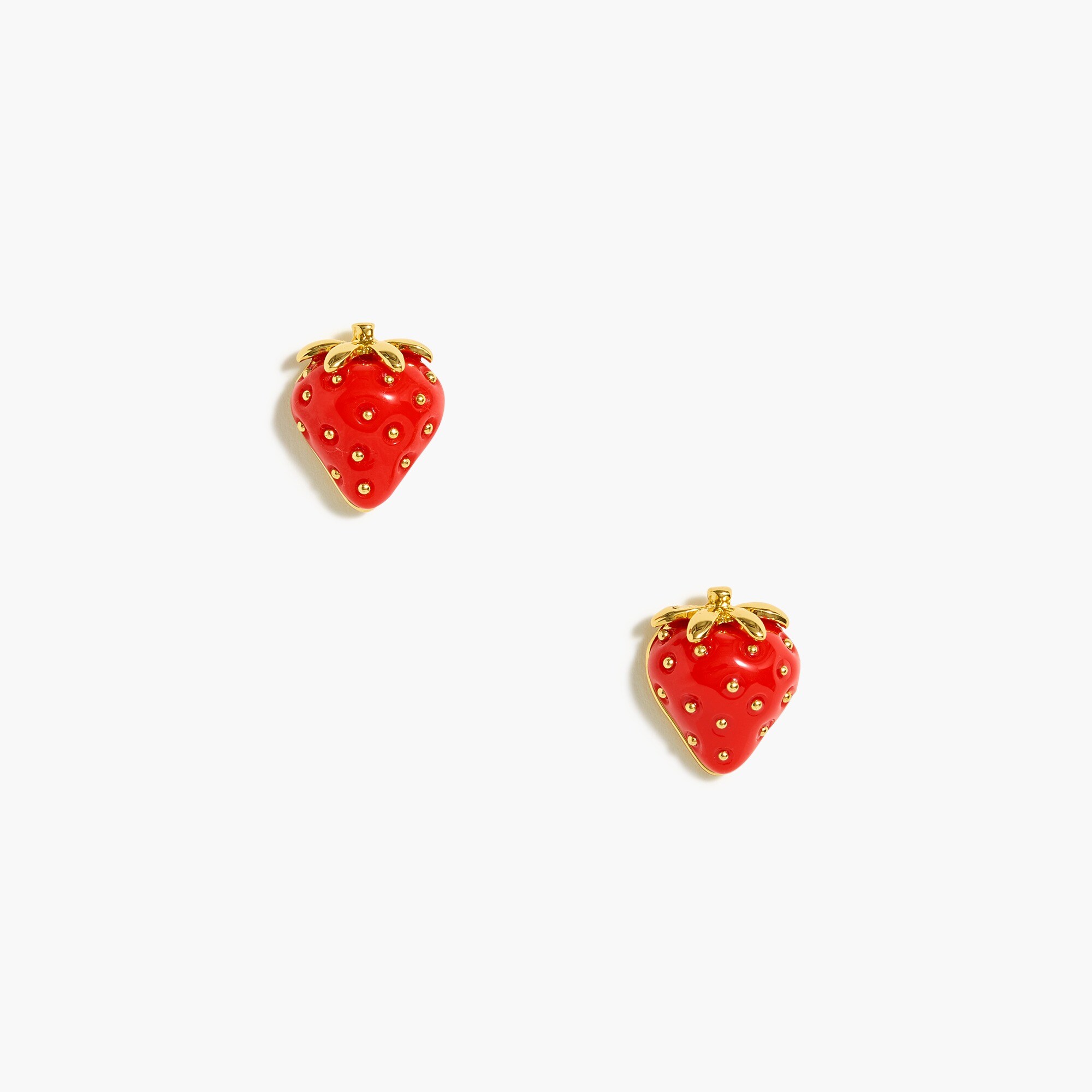 Enamel strawberry stud earrings