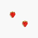 Enamel strawberry stud earrings