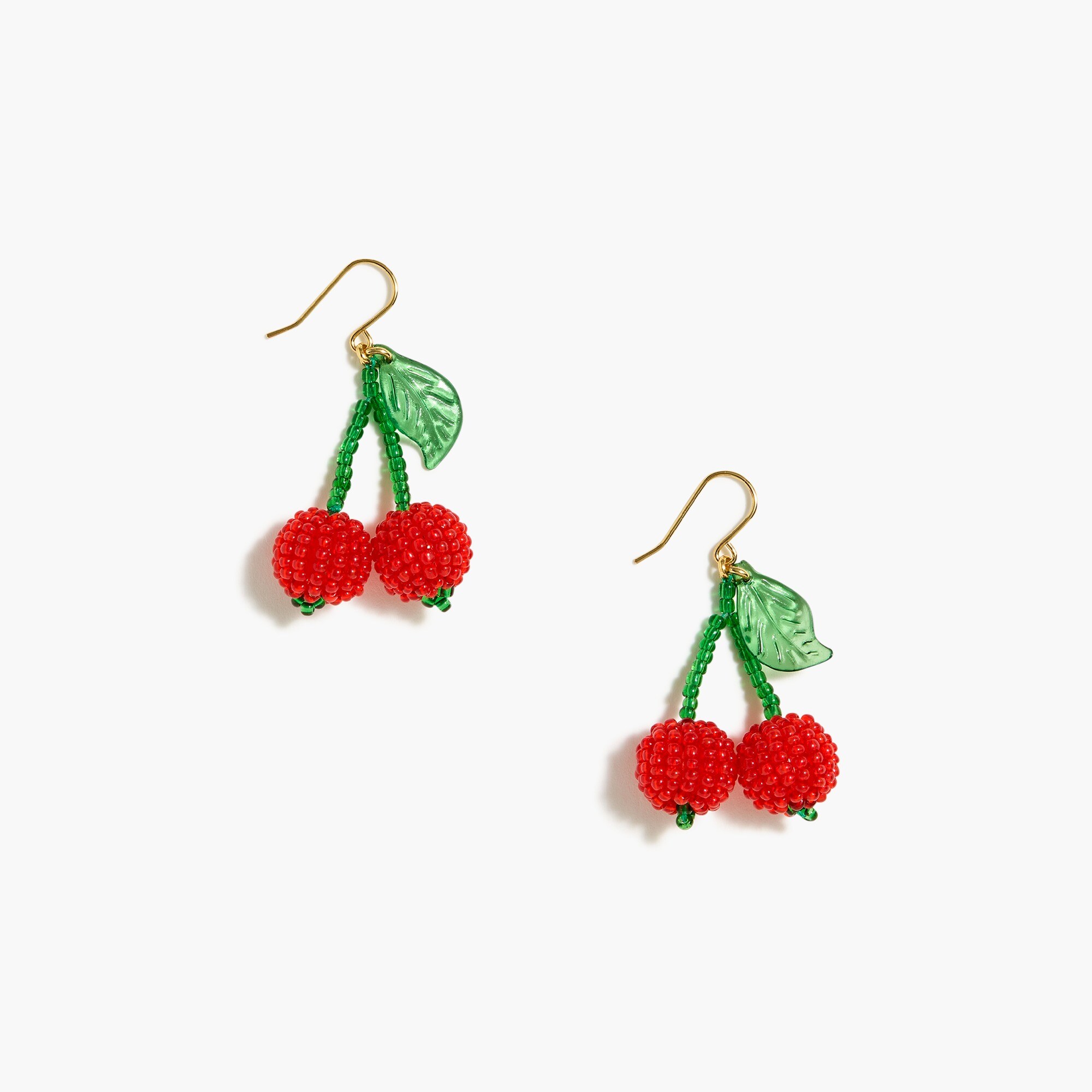 Beaded cherries statement earrings
