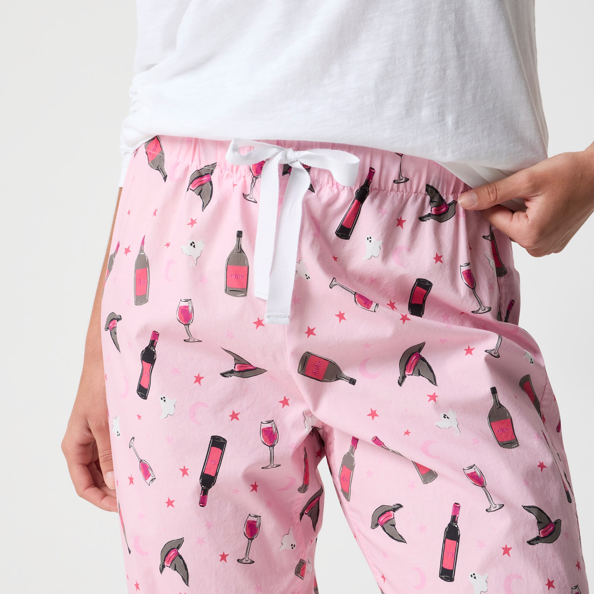 Cropped cotton pajama pant