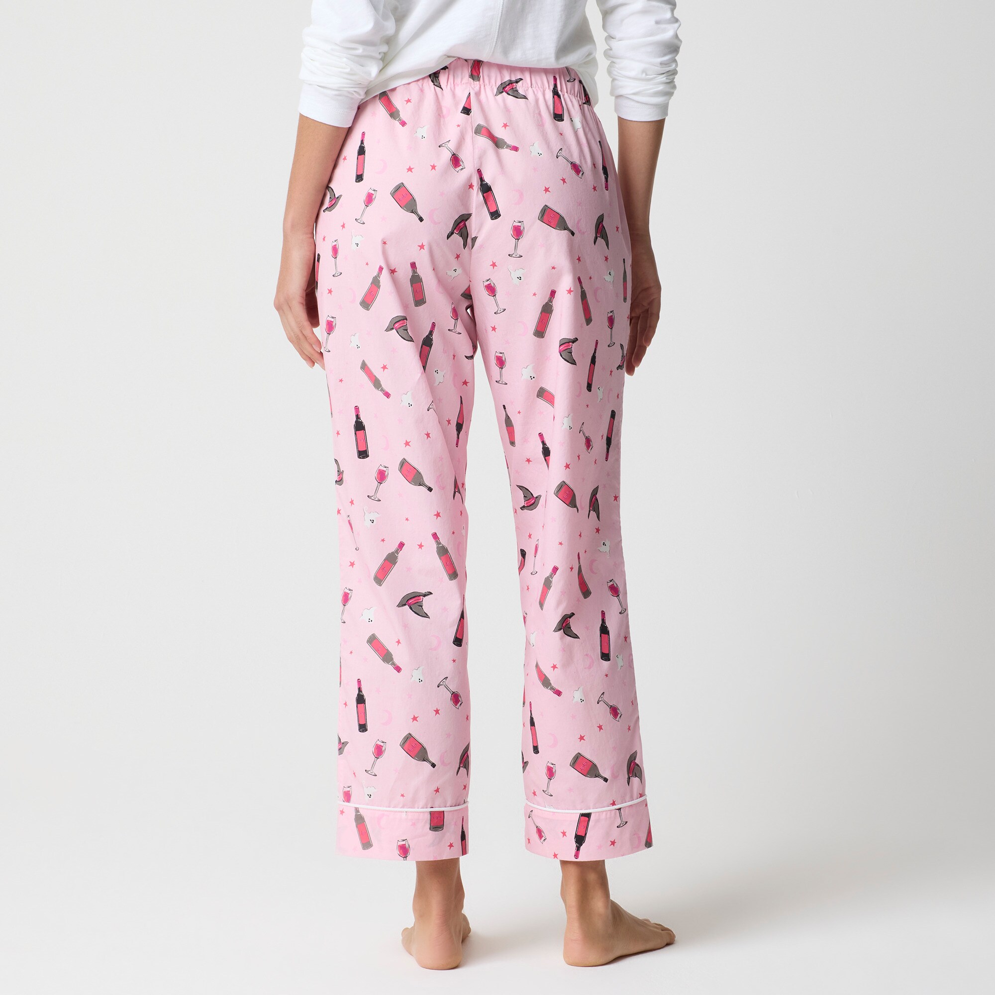 Cropped cotton pajama pant