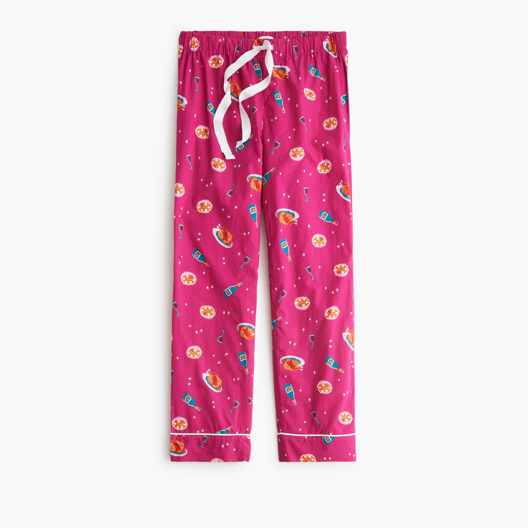 Cropped cotton pajama pant