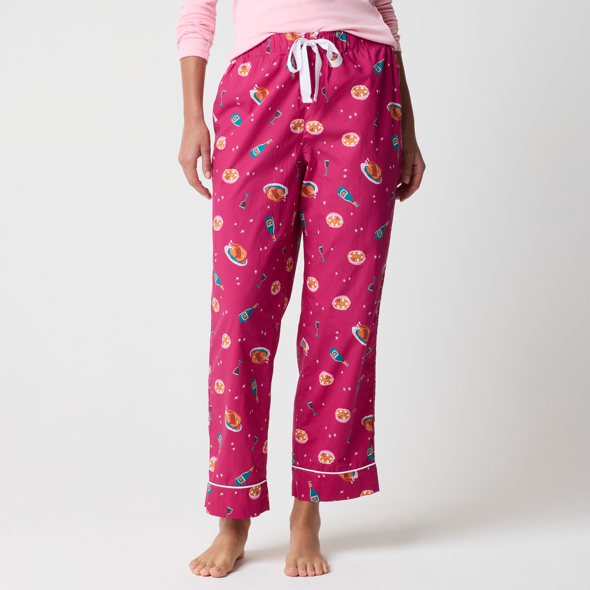 Cropped cotton pajama pant