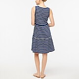 Sleeveless striped knit tiered mini dress
