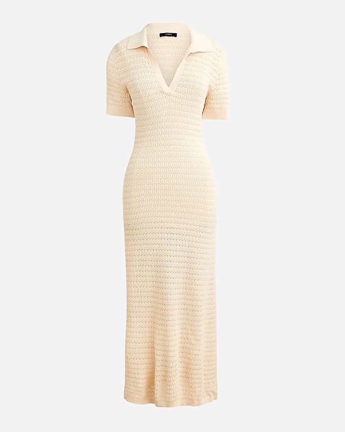 j.crew: pointelle knit midi dress for women, right side, view zoomed