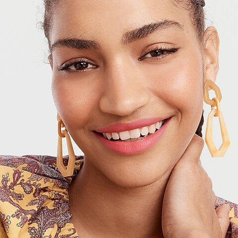 womens Made-in-Italy acetate chainlink earrings