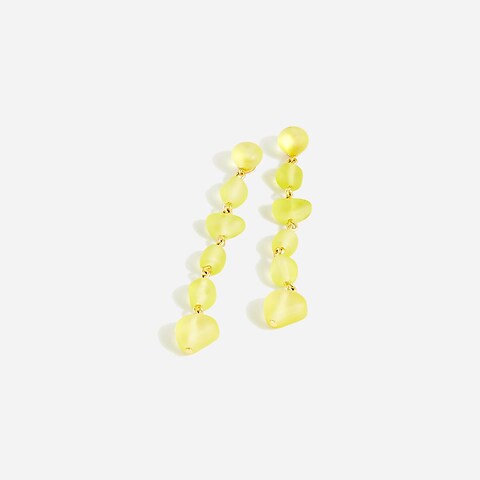 womens Stacked sea glass drop earrings