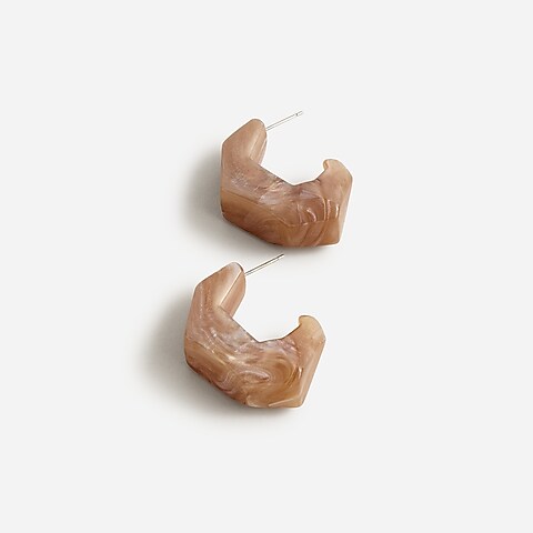 womens Made-in-Italy acetate dimensional hoop earrings