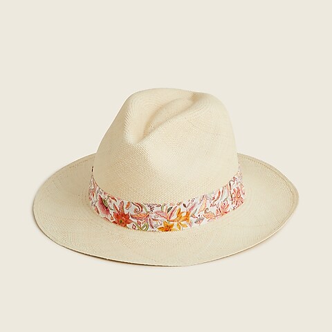 womens Panama hat with Liberty® print ribbon