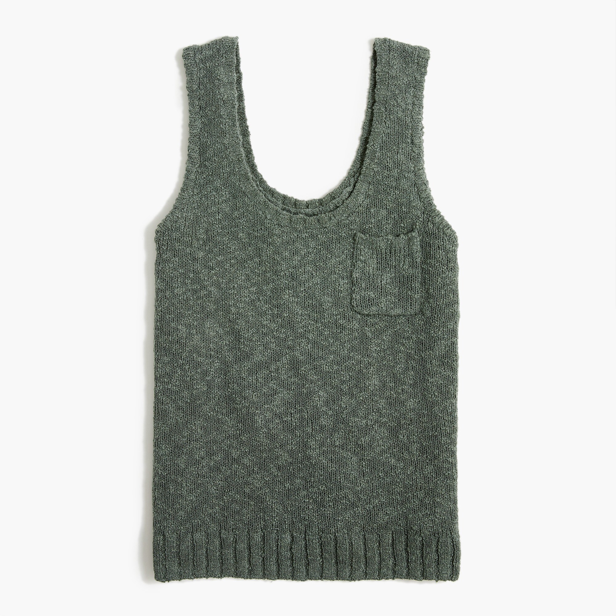 cotton slub pocket sweater-tank for women