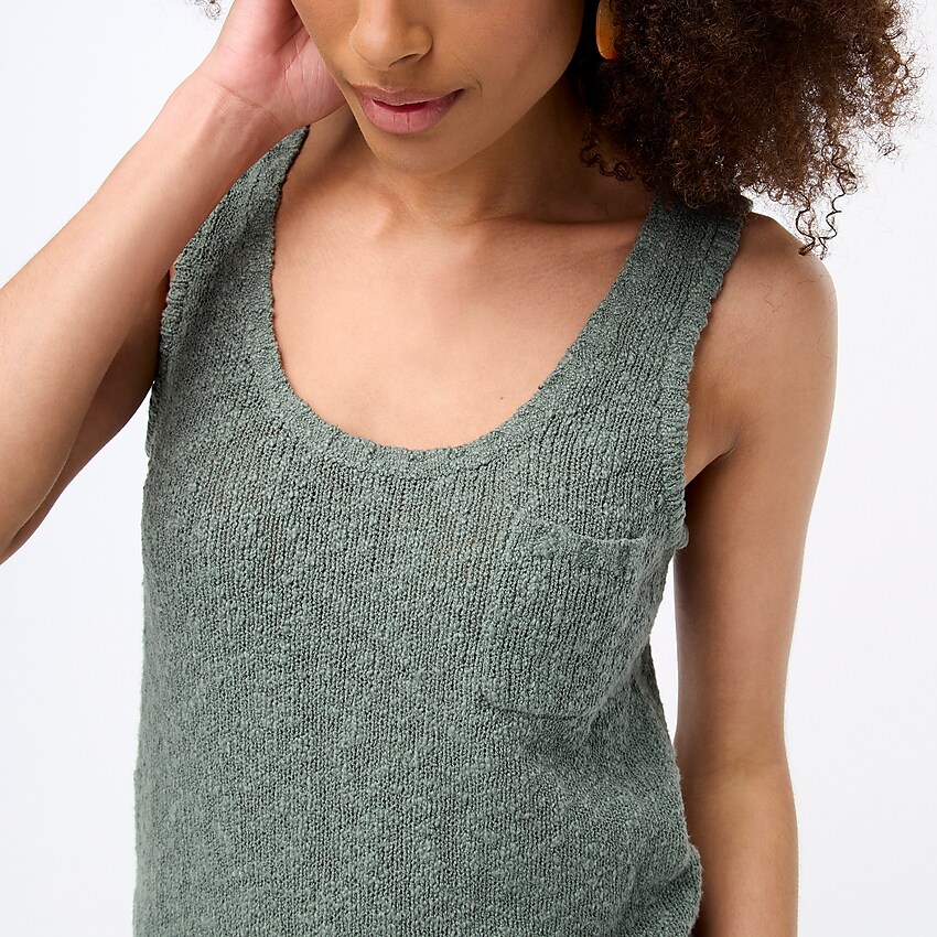 factory: cotton slub pocket sweater-tank for women, right side, view zoomed