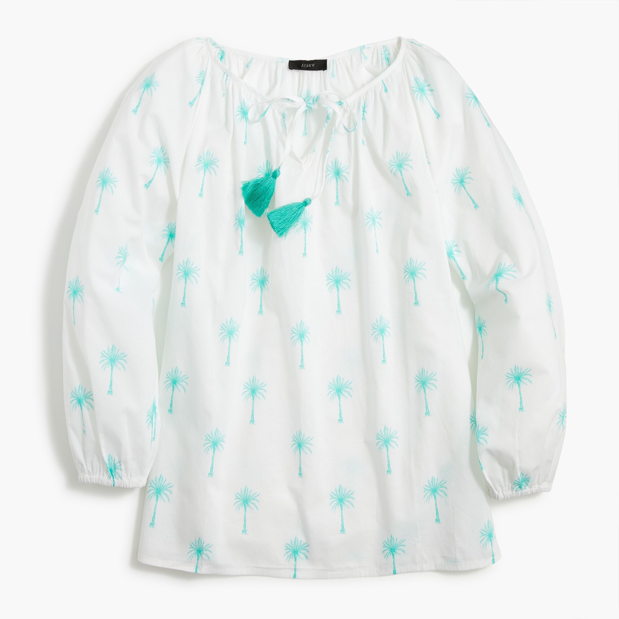 raglan palm-print popover top for women
