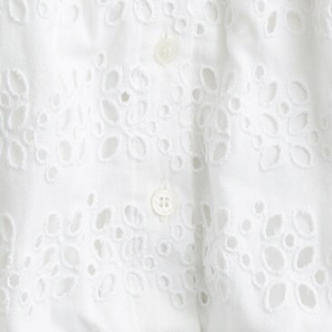 Long-sleeve linen-blend cropped top in eyelet WHITE j.crew: long-sleeve linen-blend cropped top in eyelet for women