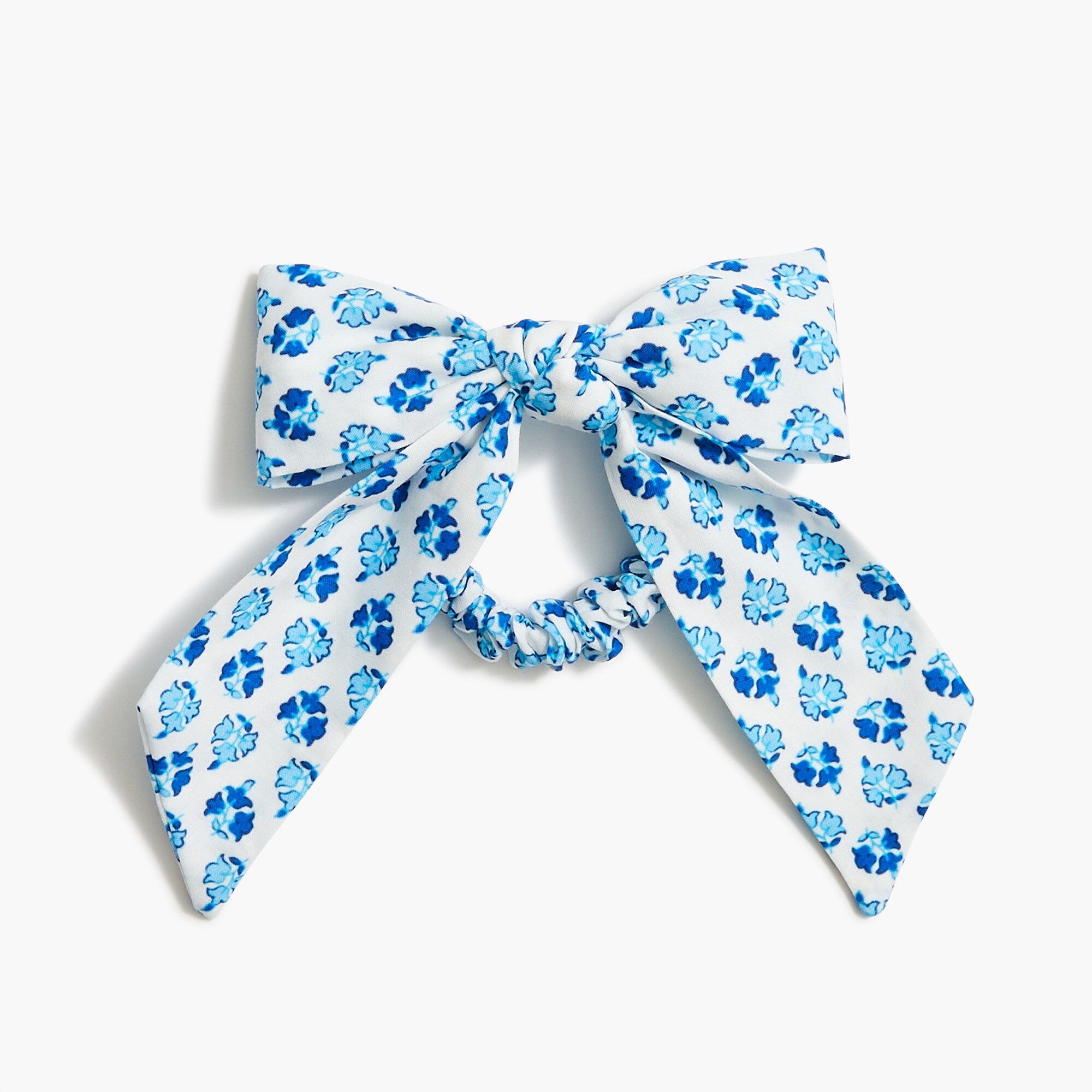 Mixed-plaid scrunchie with bow