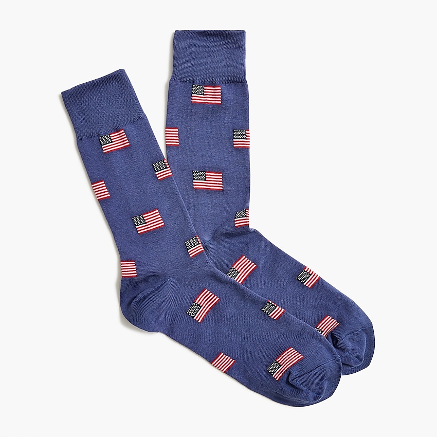 factory: american flag socks for men, right side, view zoomed