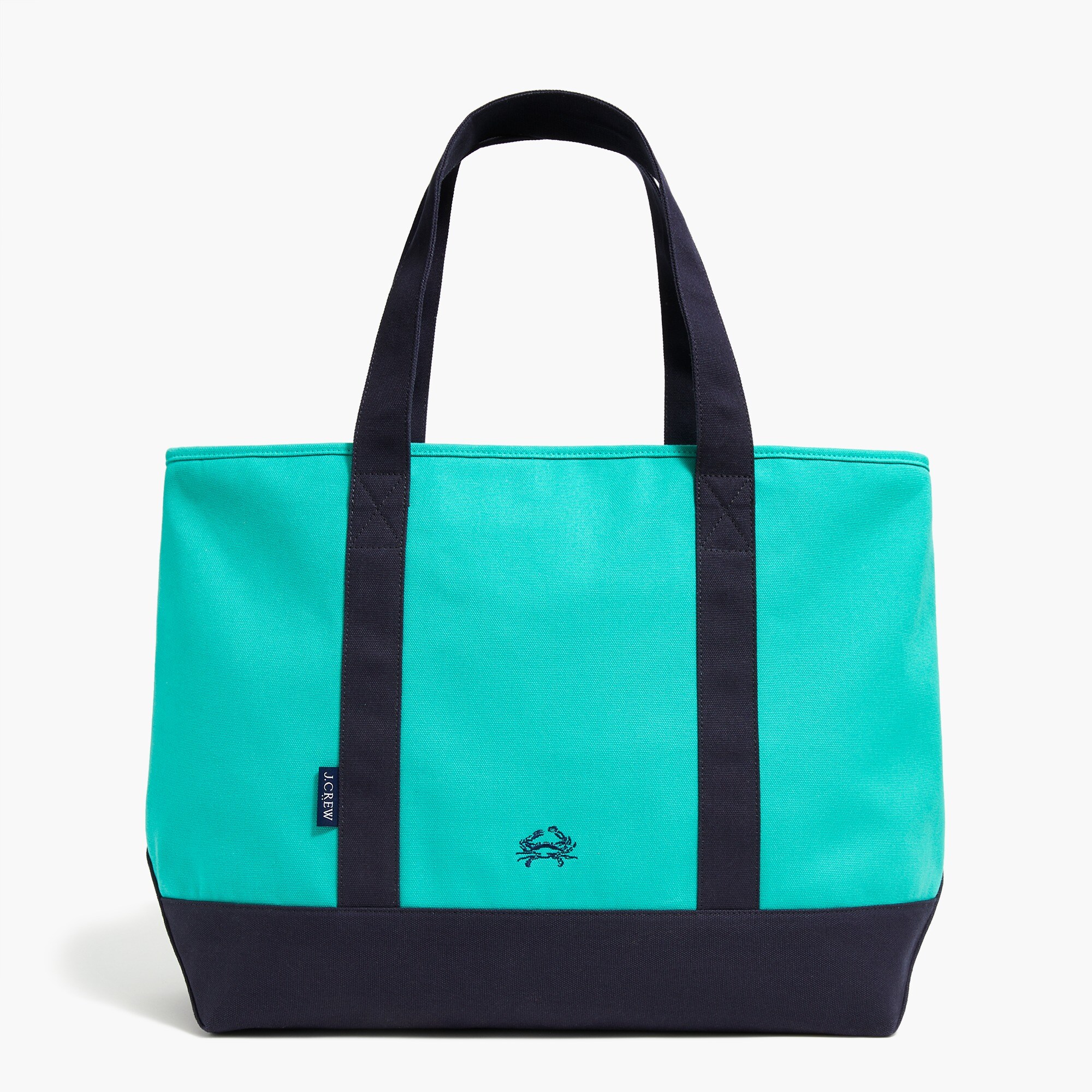 Large canvas zip-top tote