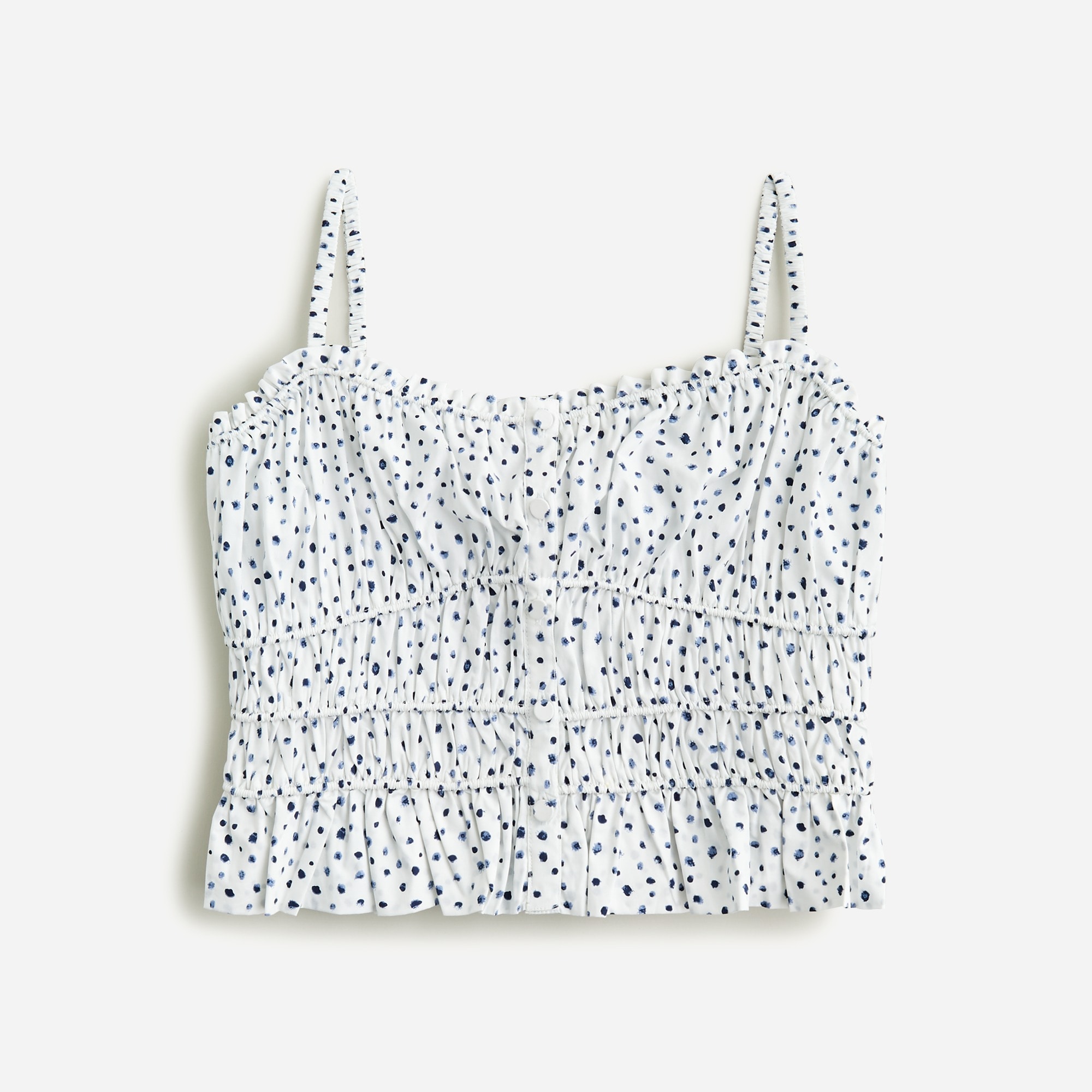 J.Crew: Cinched-waist Cotton Poplin Tank Top In Dot For Women