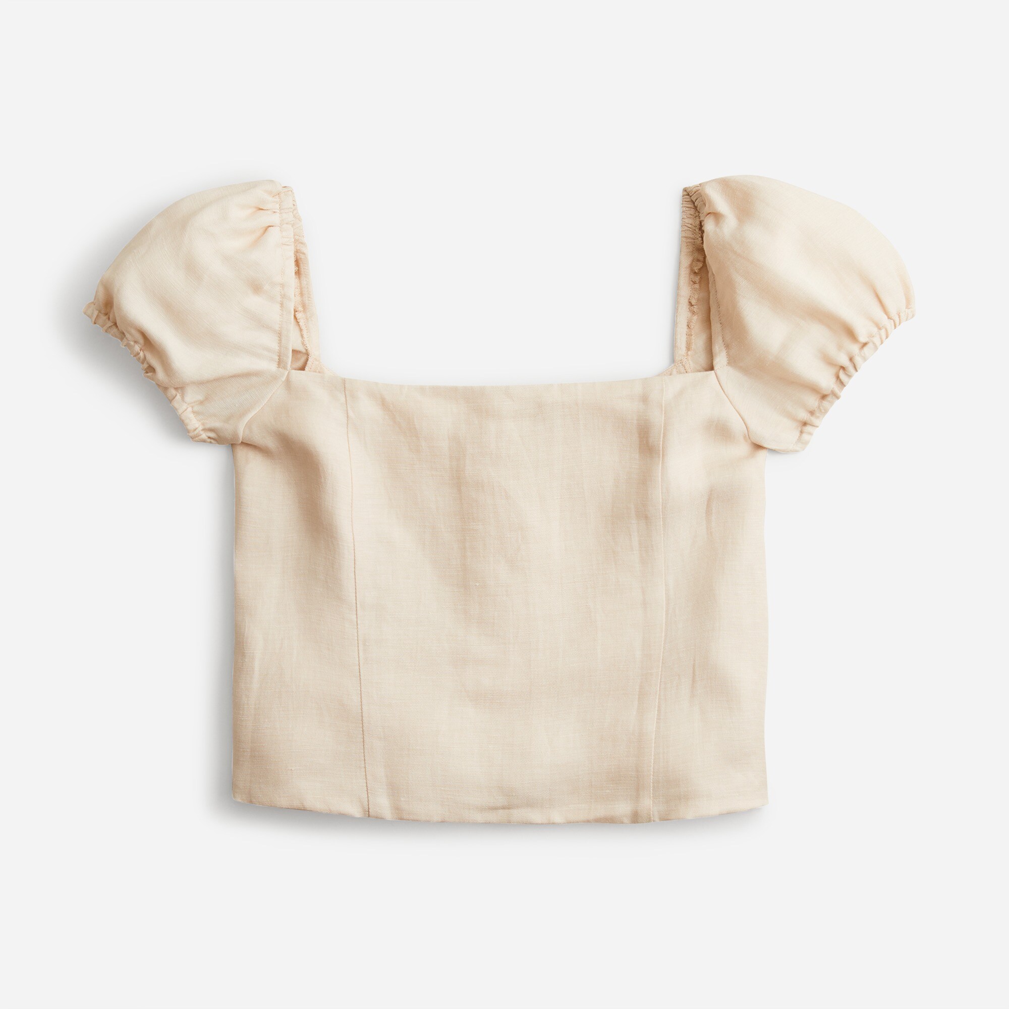 Squareneck linen-cupro blend top