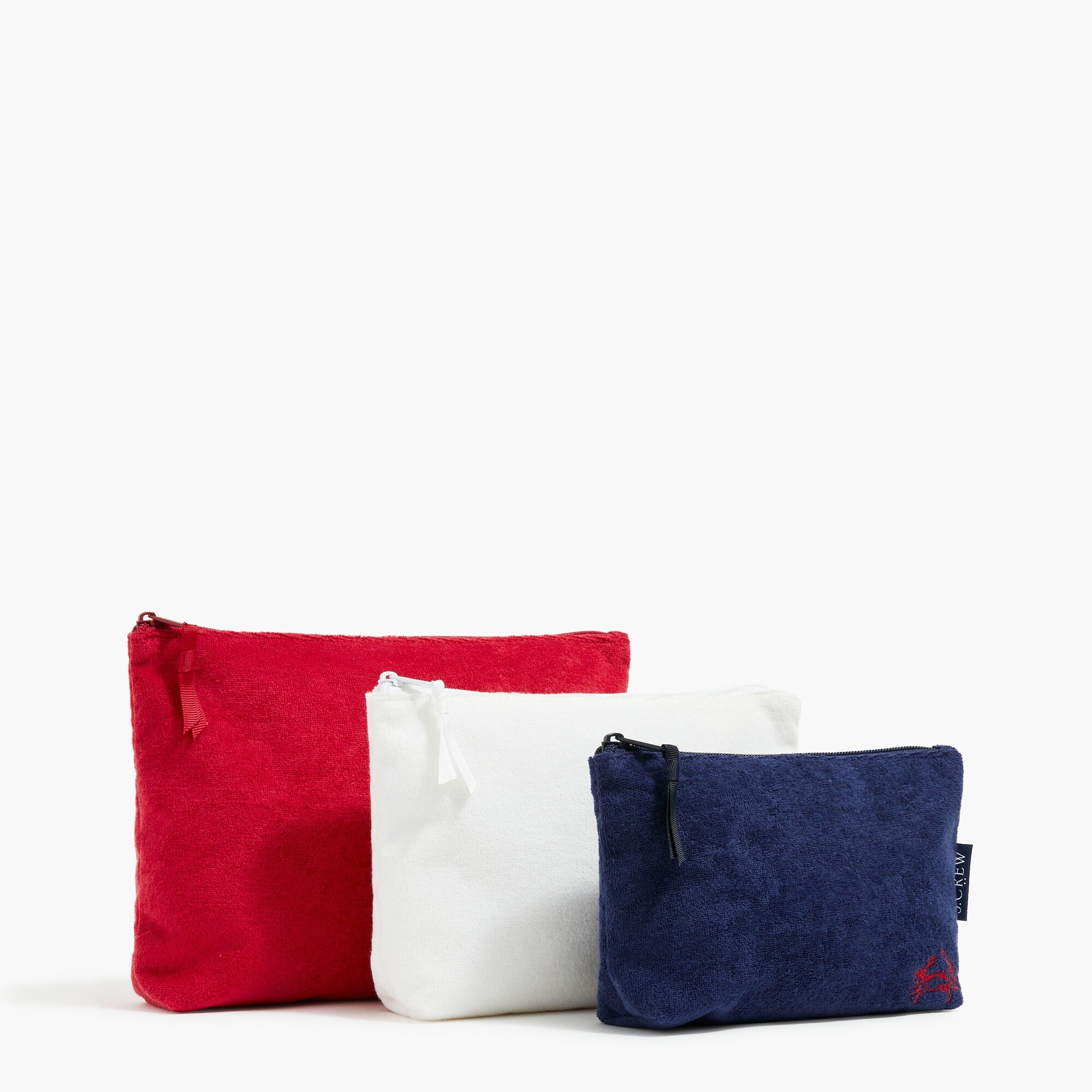 Terry pouch set three-pack