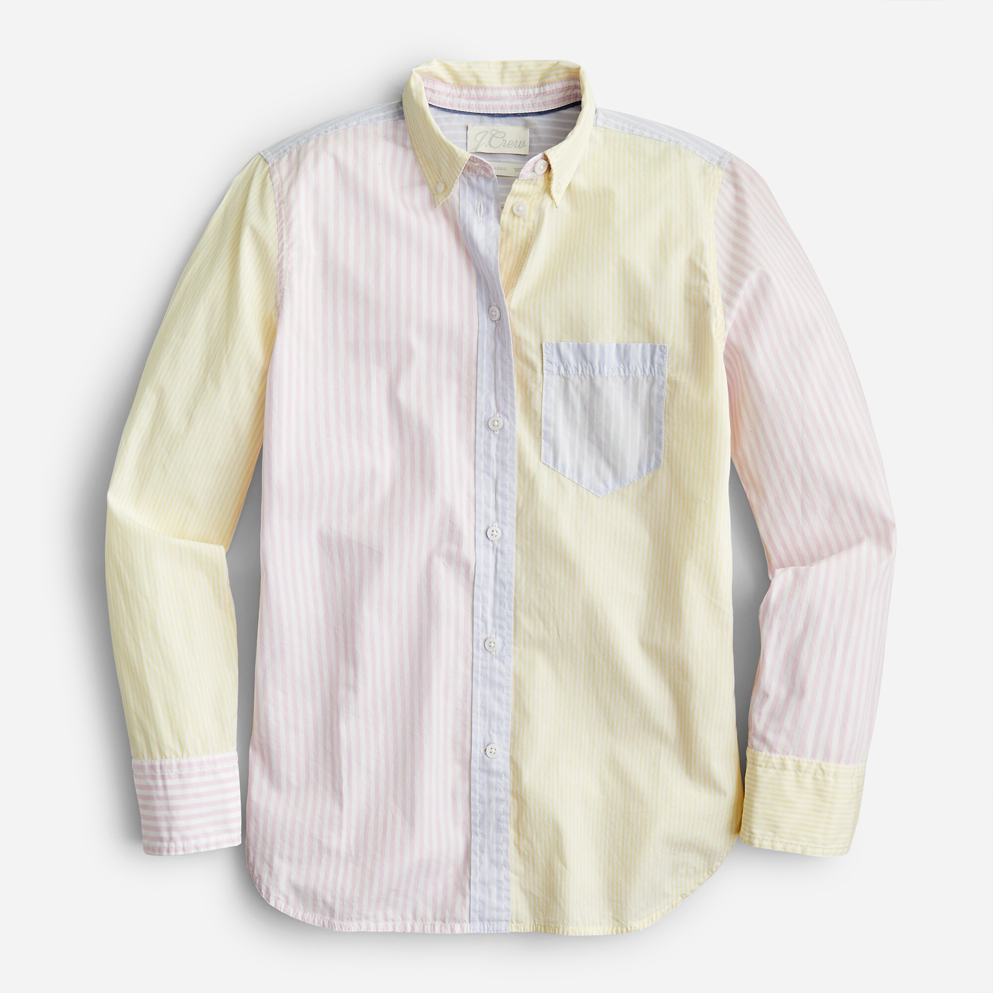 Classic-fit cotton poplin shirt in cocktail stripe
