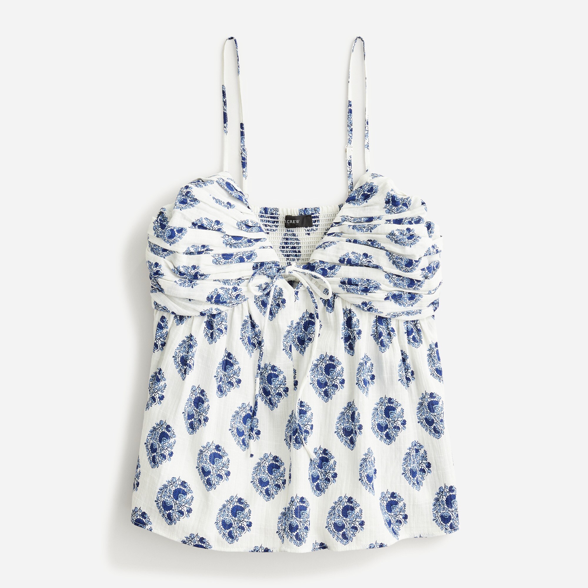 J.Crew: Gathered Lurex® Gauze Camisole In Gathered Floral
