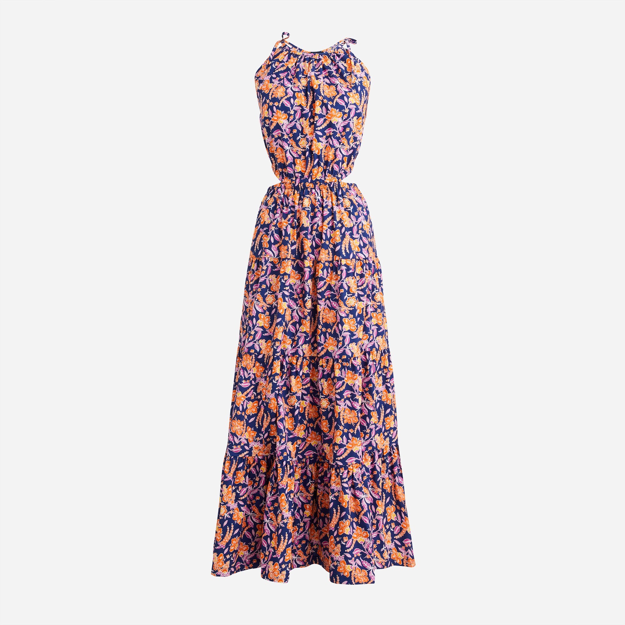 J.Crew: Harbor Side-cutout Dress In Painted Block Print For Women