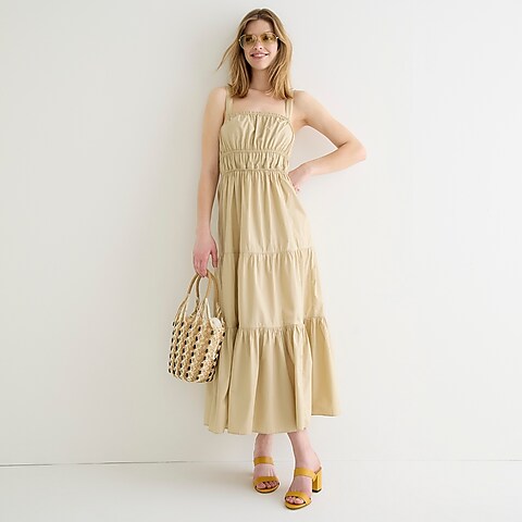 womens Tiered midi dress with removable straps