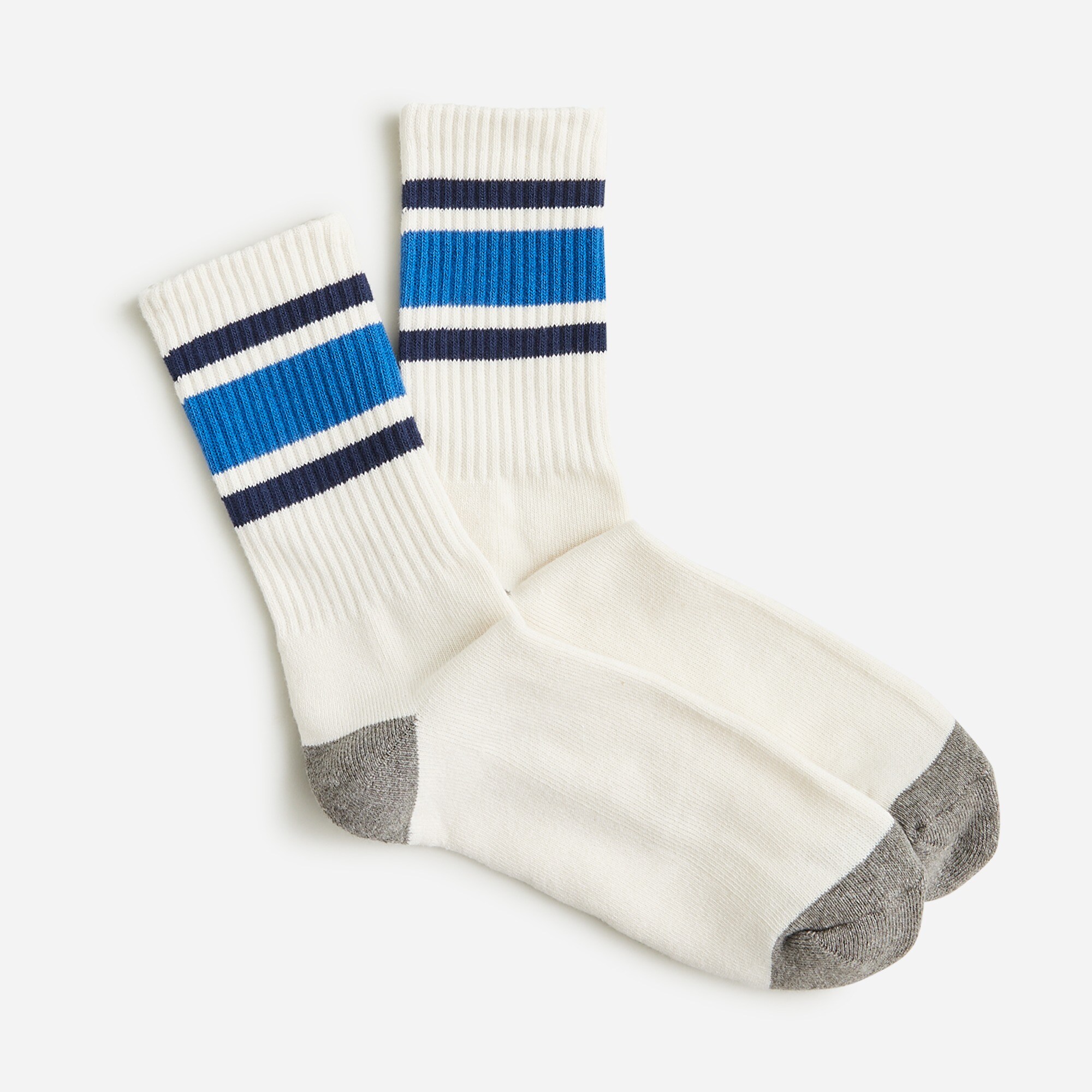 Athletic crew socks in gym stripe