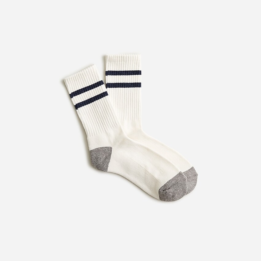 j.crew: athletic crew socks in gym stripe for men, right side, view zoomed