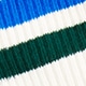 Athletic crew socks in gym stripe WHITE ROYAL GREEN MULTI