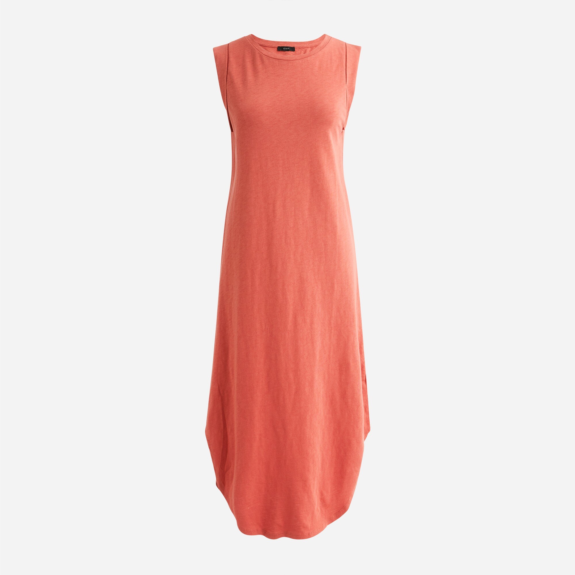 Slub cotton midi tank dress