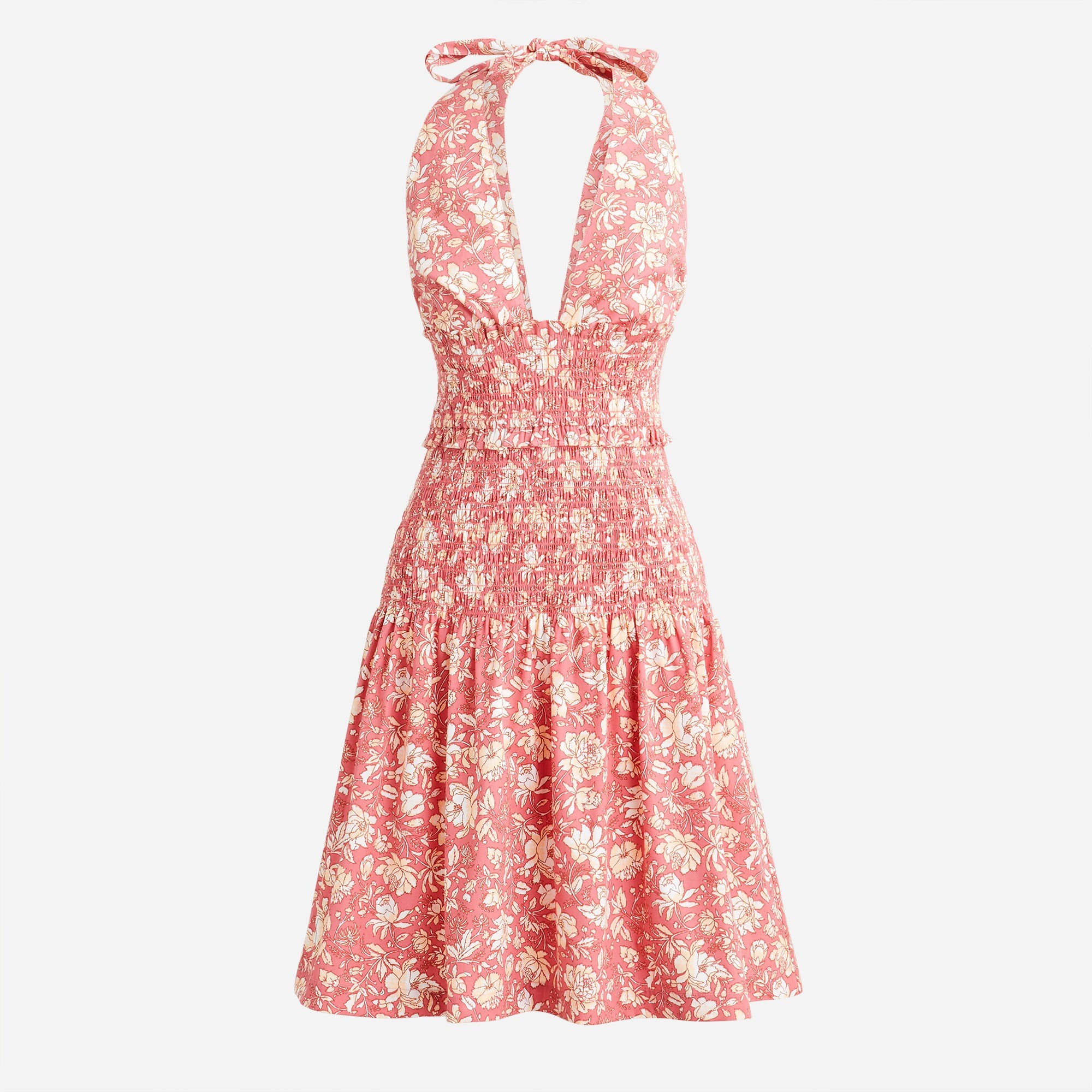 free halter dress sewing pattern Floral Smocked Halter Dress With Pockets  LoveLindsey