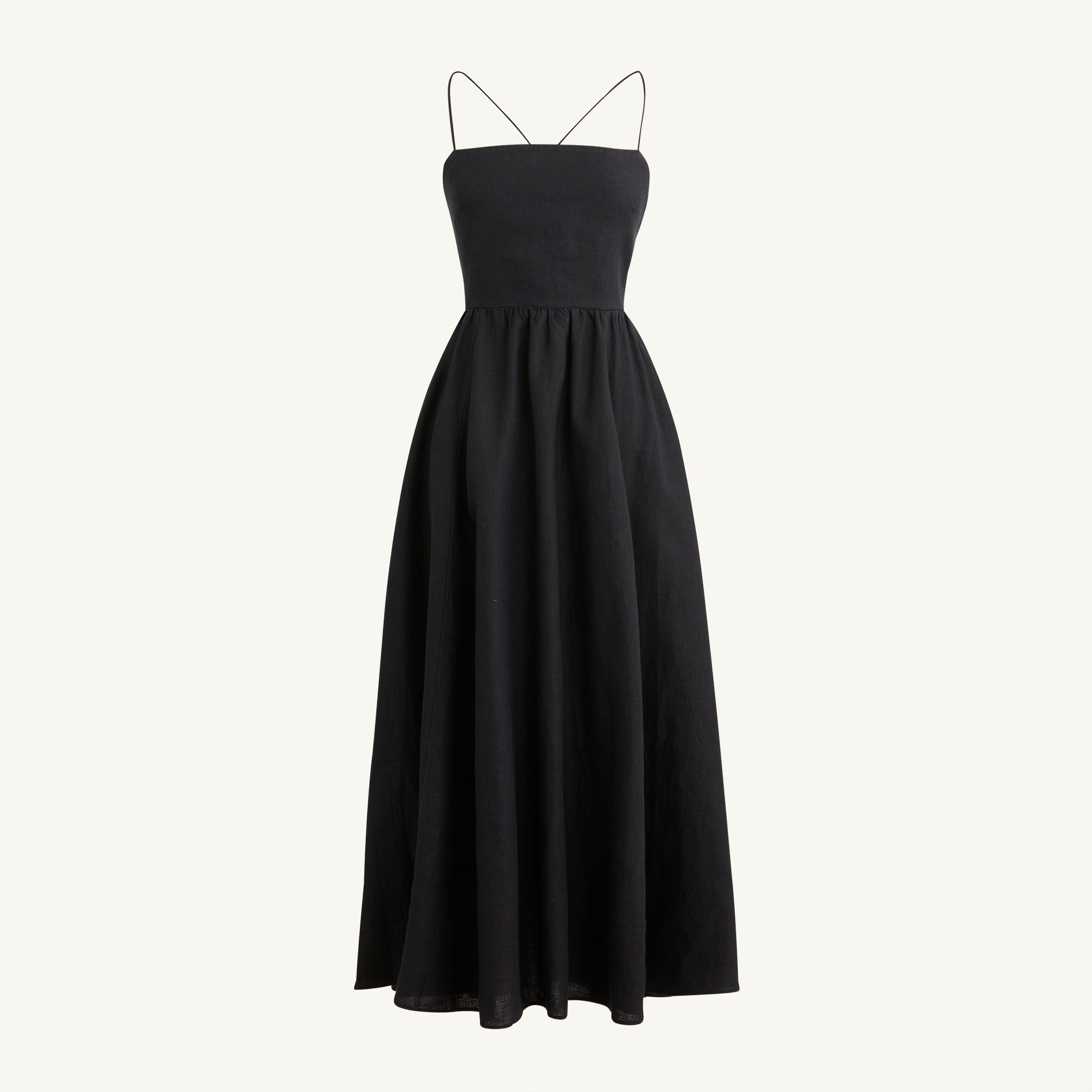 Strappy-back Linen Midi Dress For Women | J.Crew
