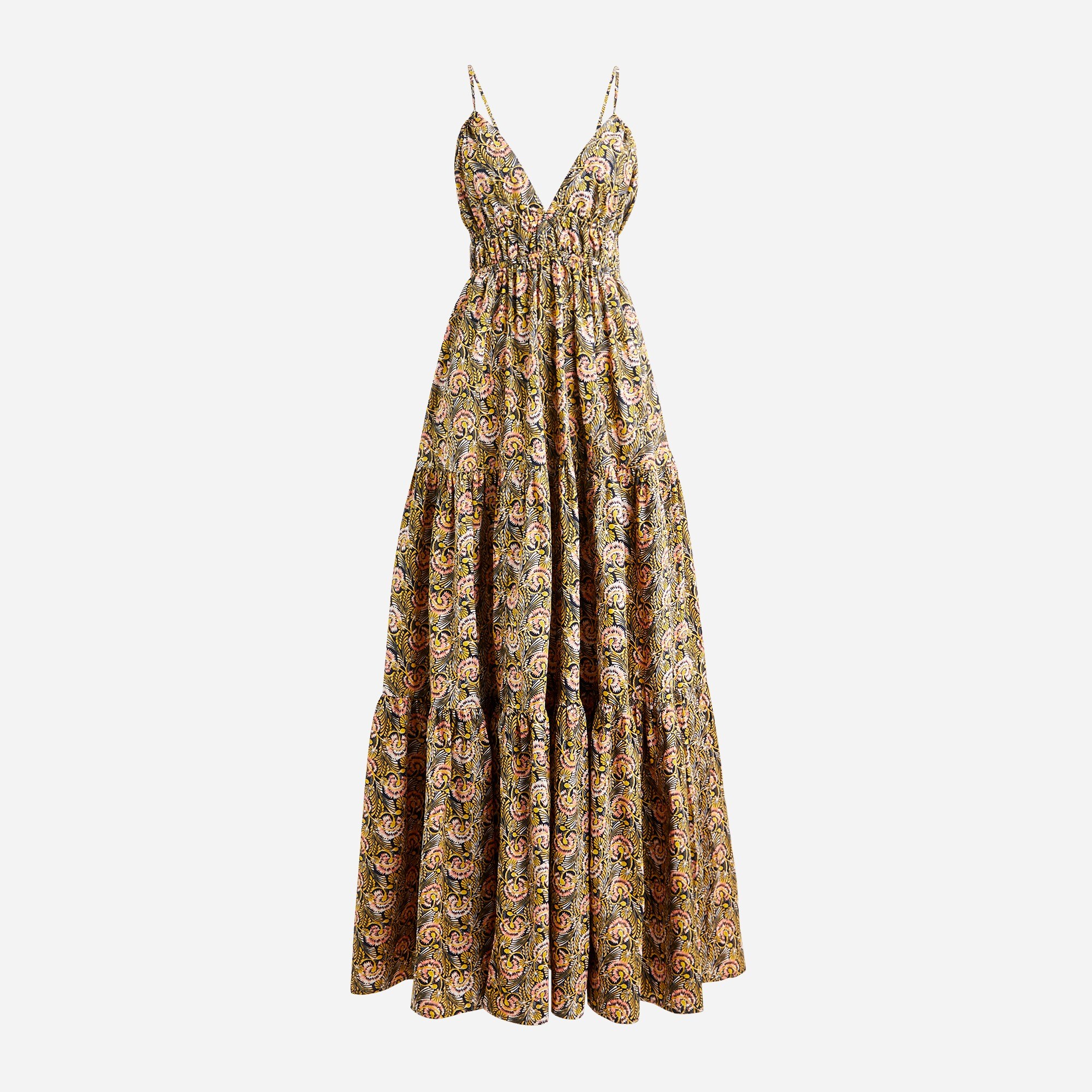 j crew gold leaf dress J. Crew | Dresses | J Crew Linen Dress Gold Foil Leaf Print Zip Front