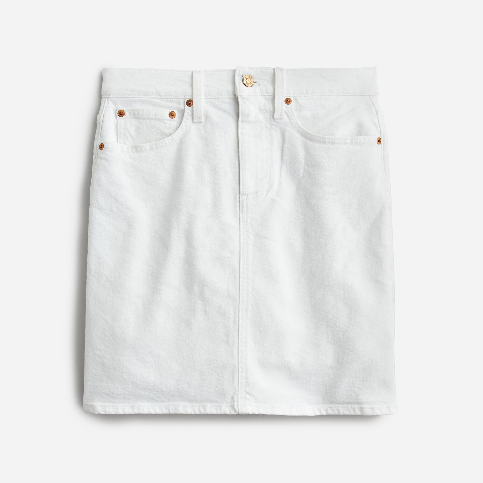 Denim mini skirt in white