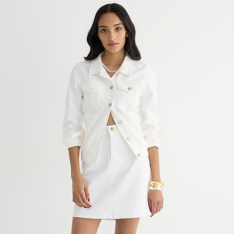 womens Denim mini skirt in white