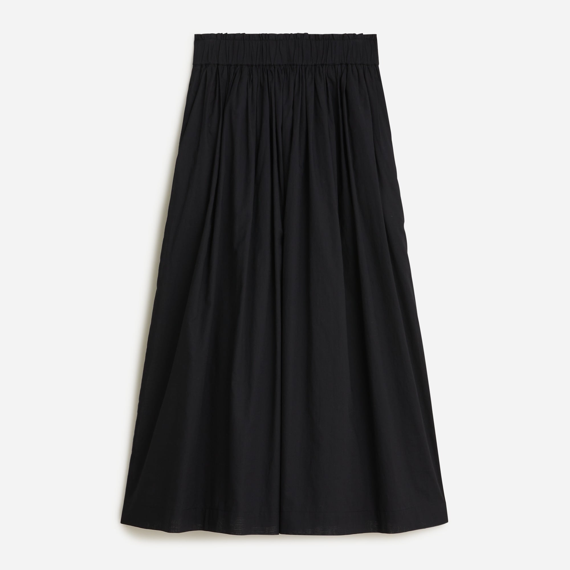 Pull-on cotton voile midi skirt