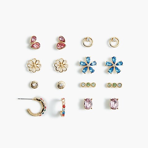  Rhinestone stud earrings set