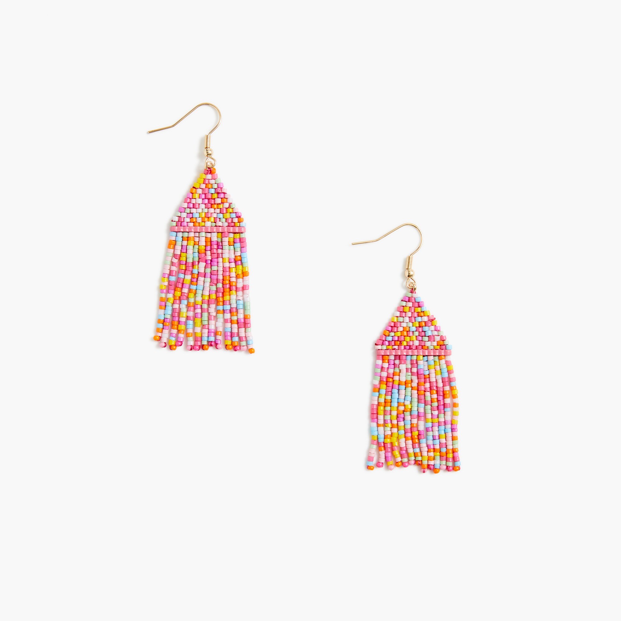 Beaded drop statement earrings