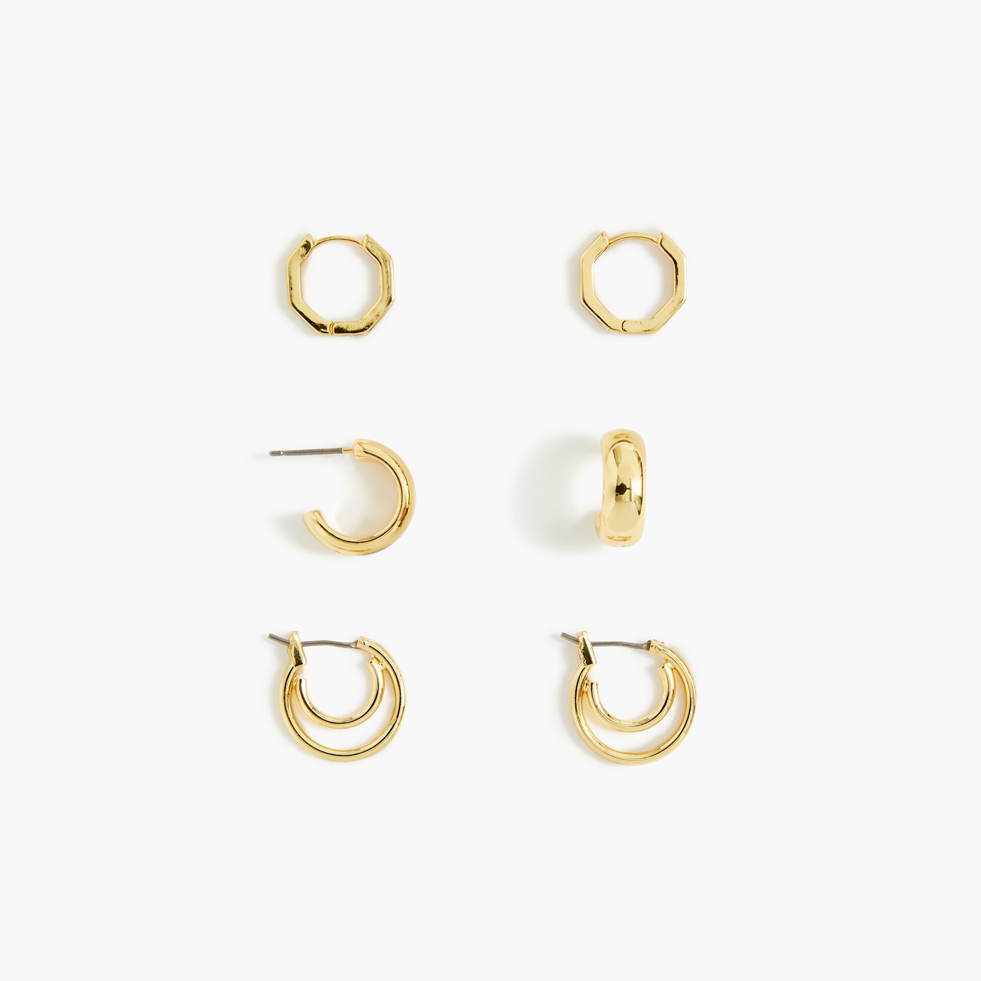 Mixed mini hoop earrings set