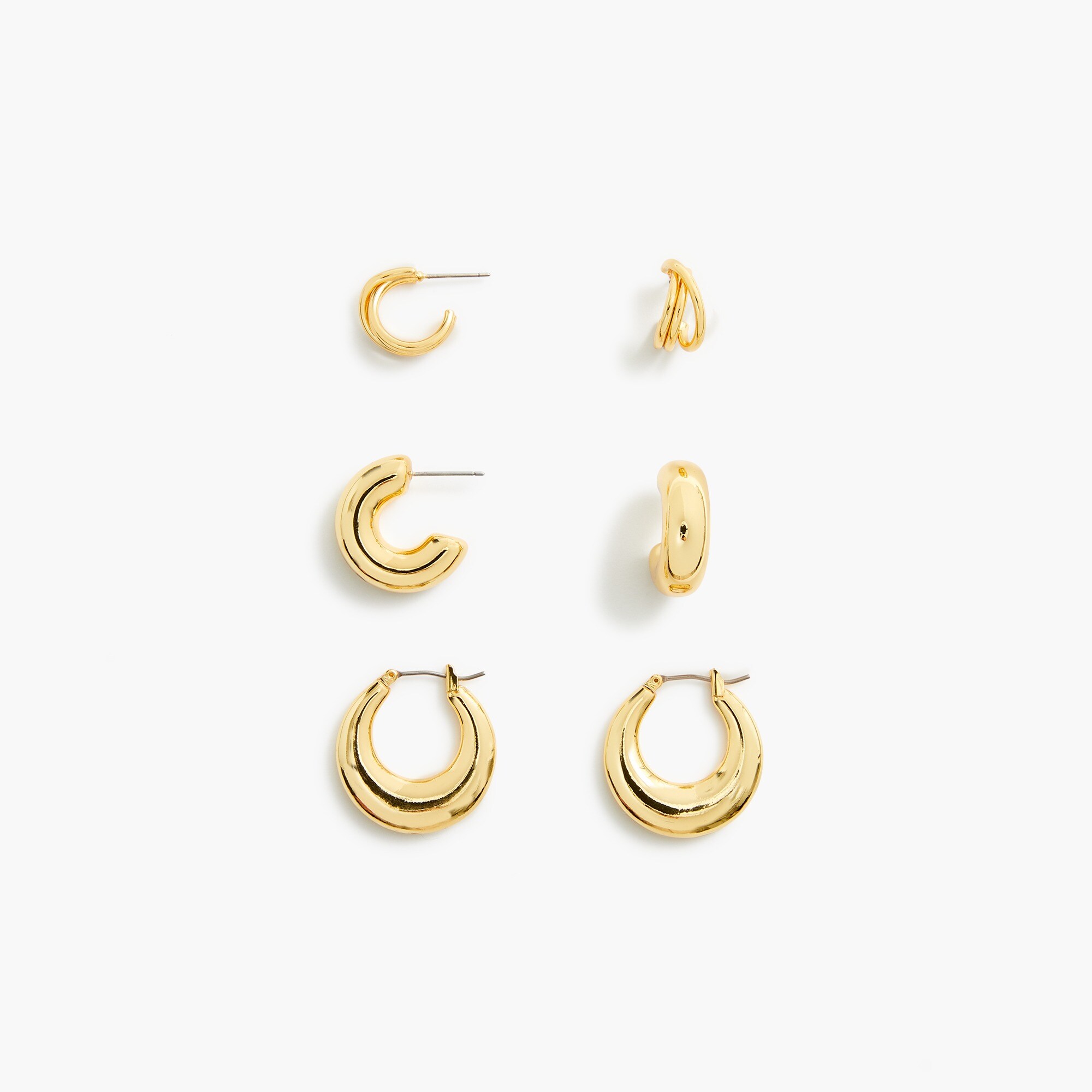  Hoop earrings set-of three