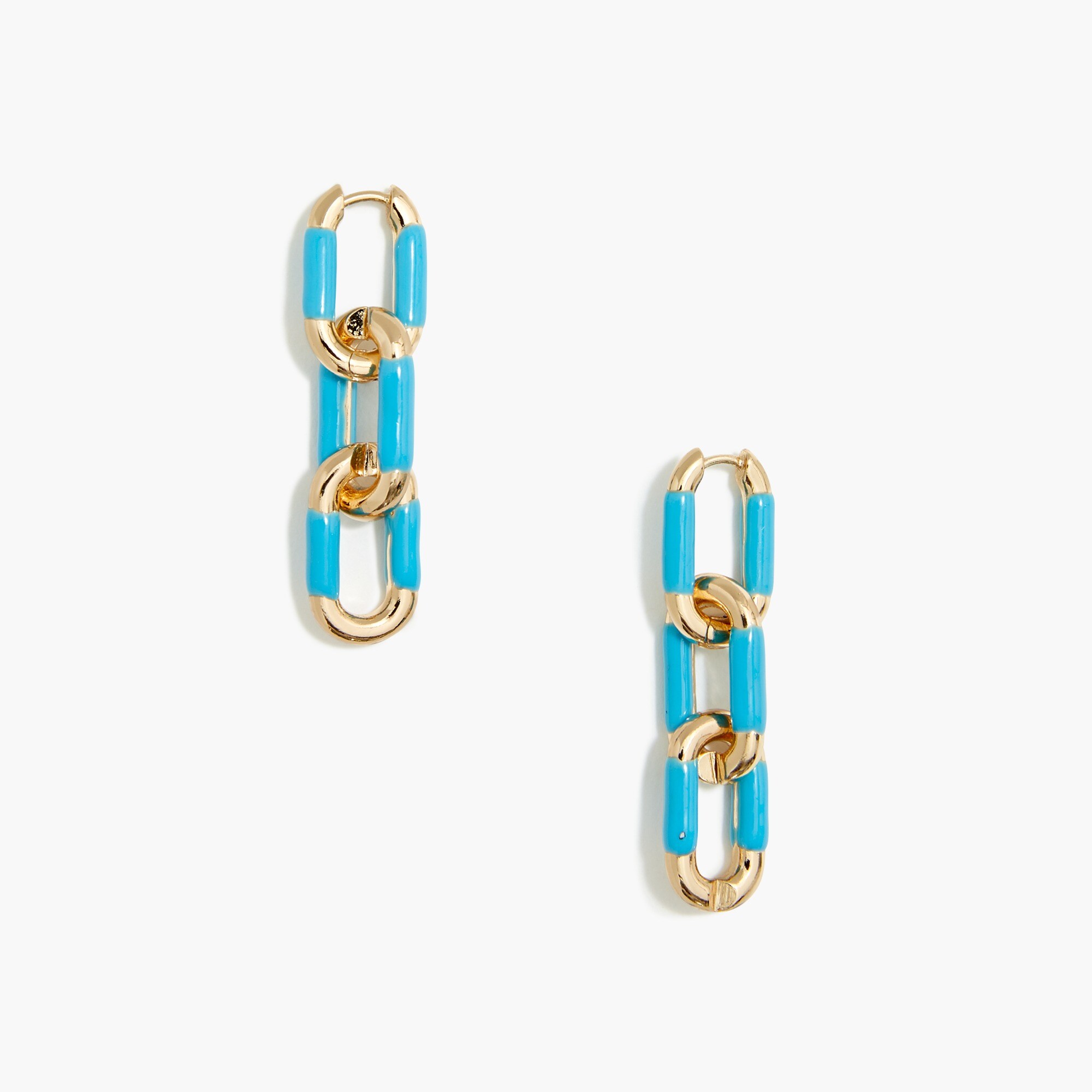 Enamel link statement earrings