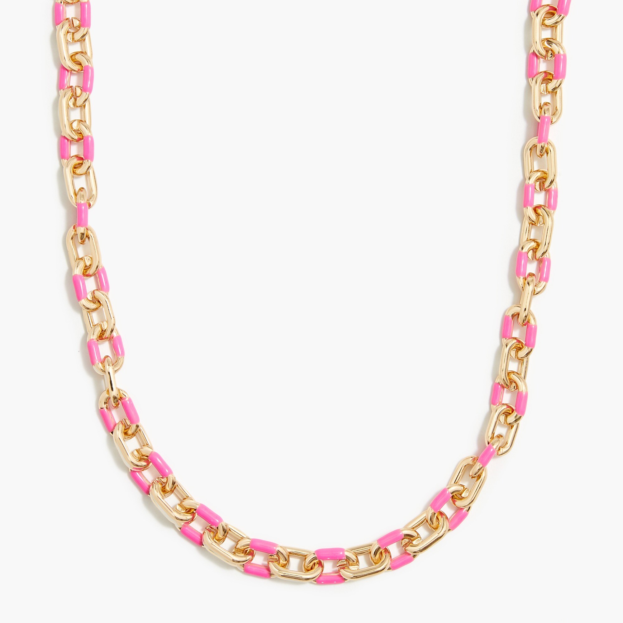 Enamel link statement necklace