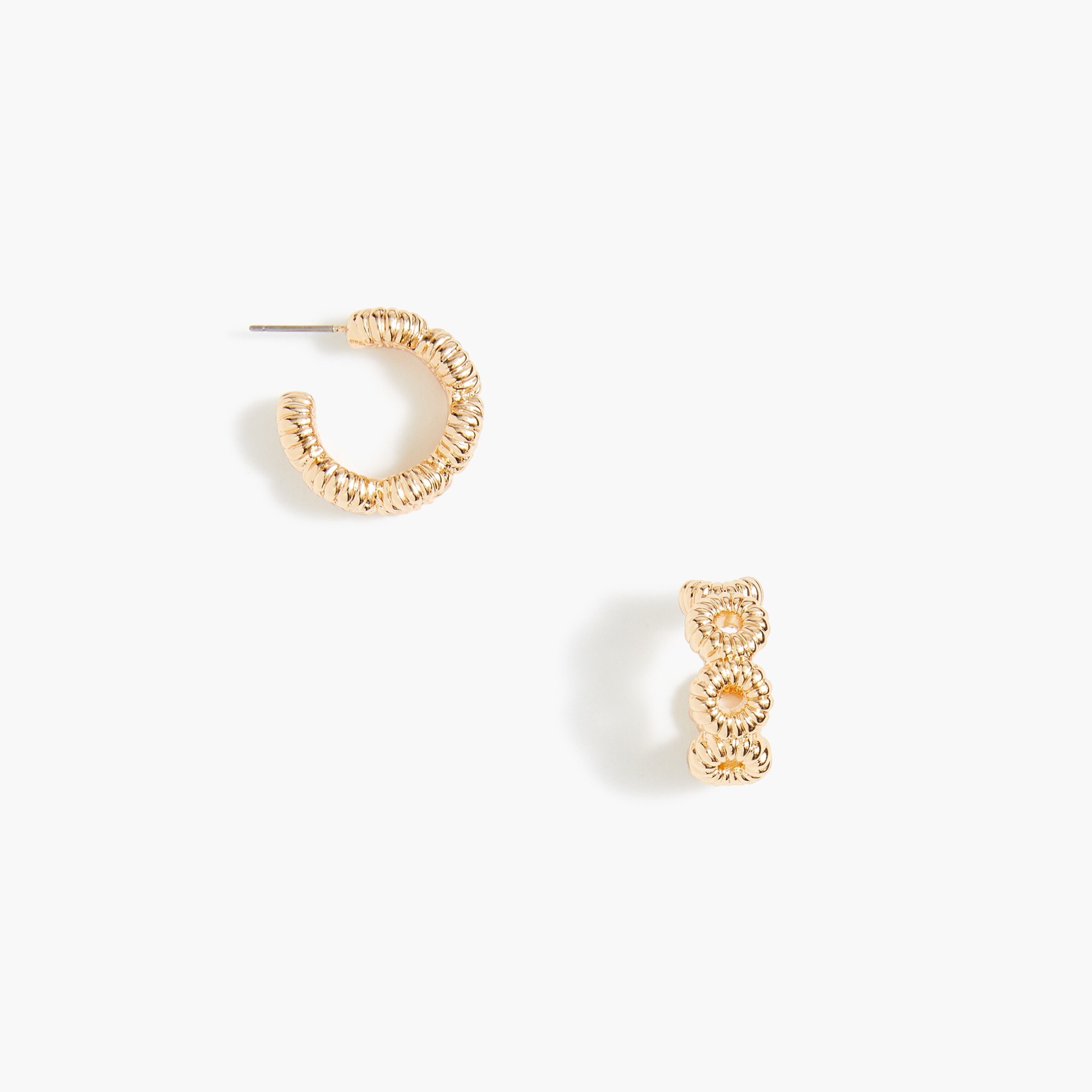 Gold woven hoop earrings