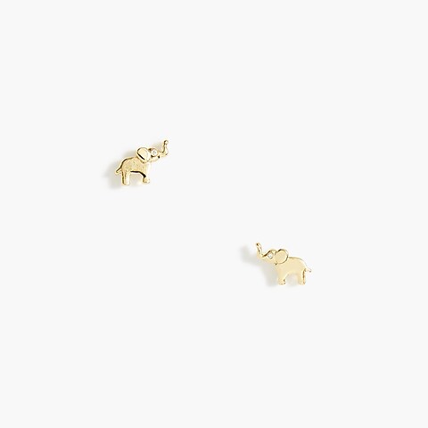  Gold elephant stud earrings
