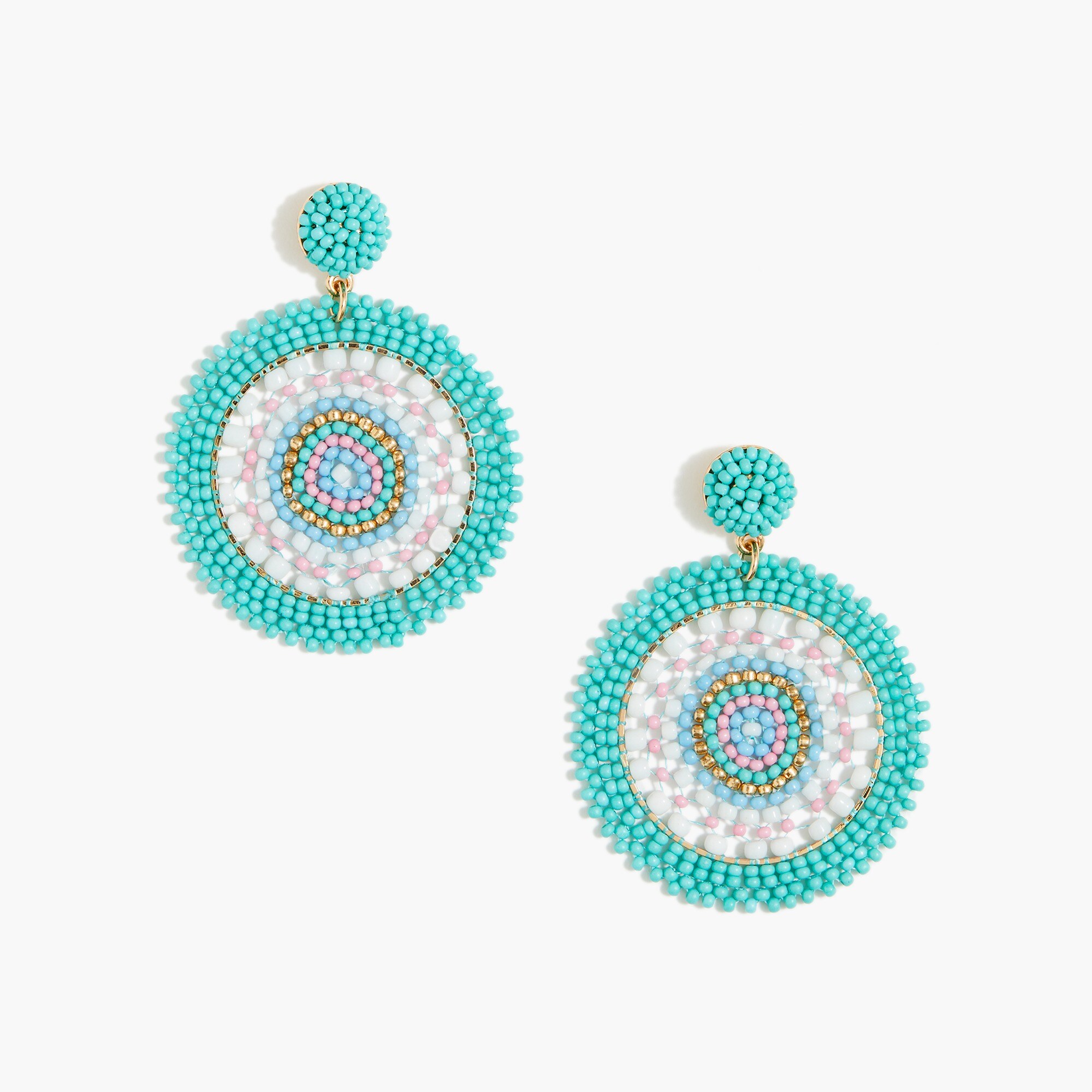 Multibeaded circle statement earrings