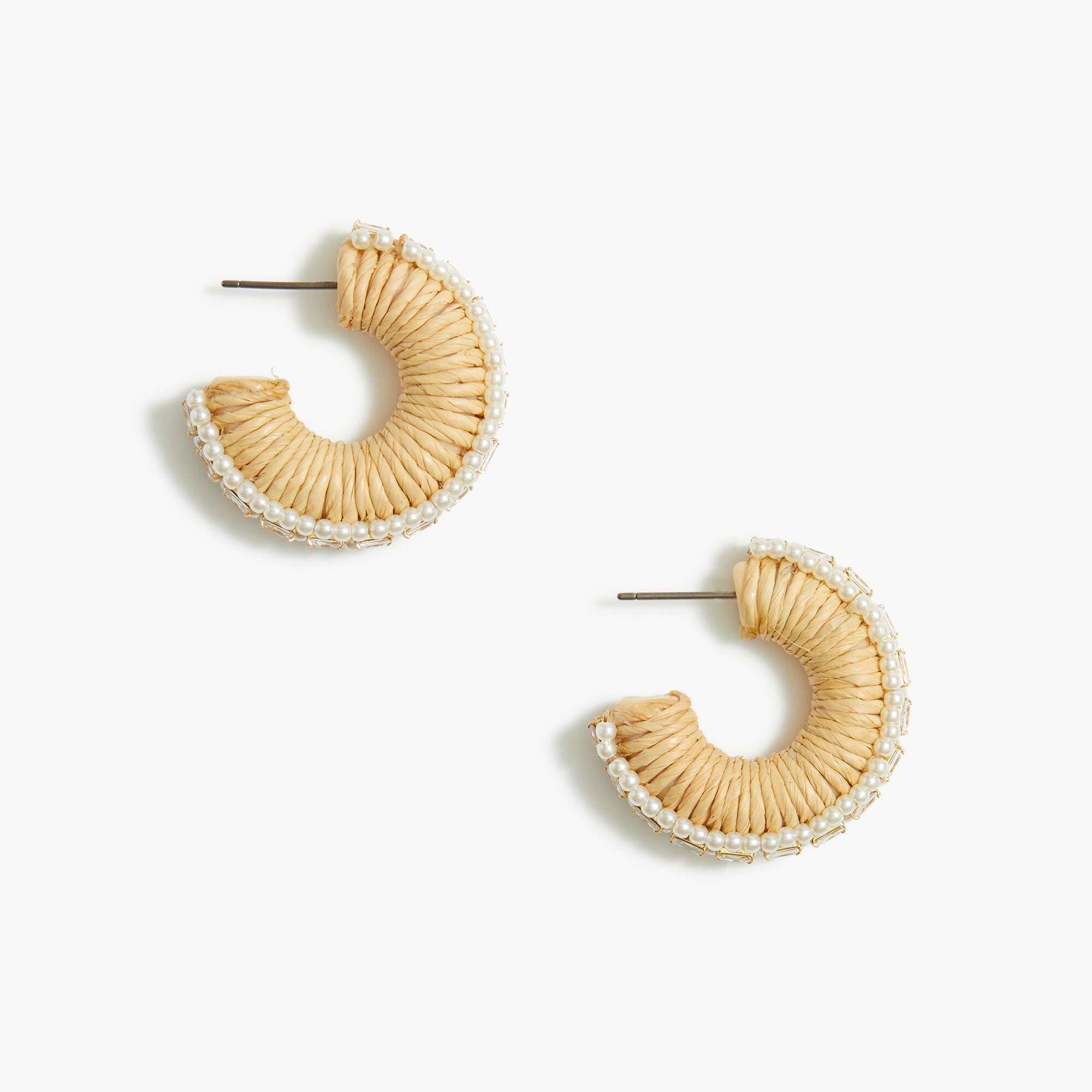 Wrapped pearl hoop earrings