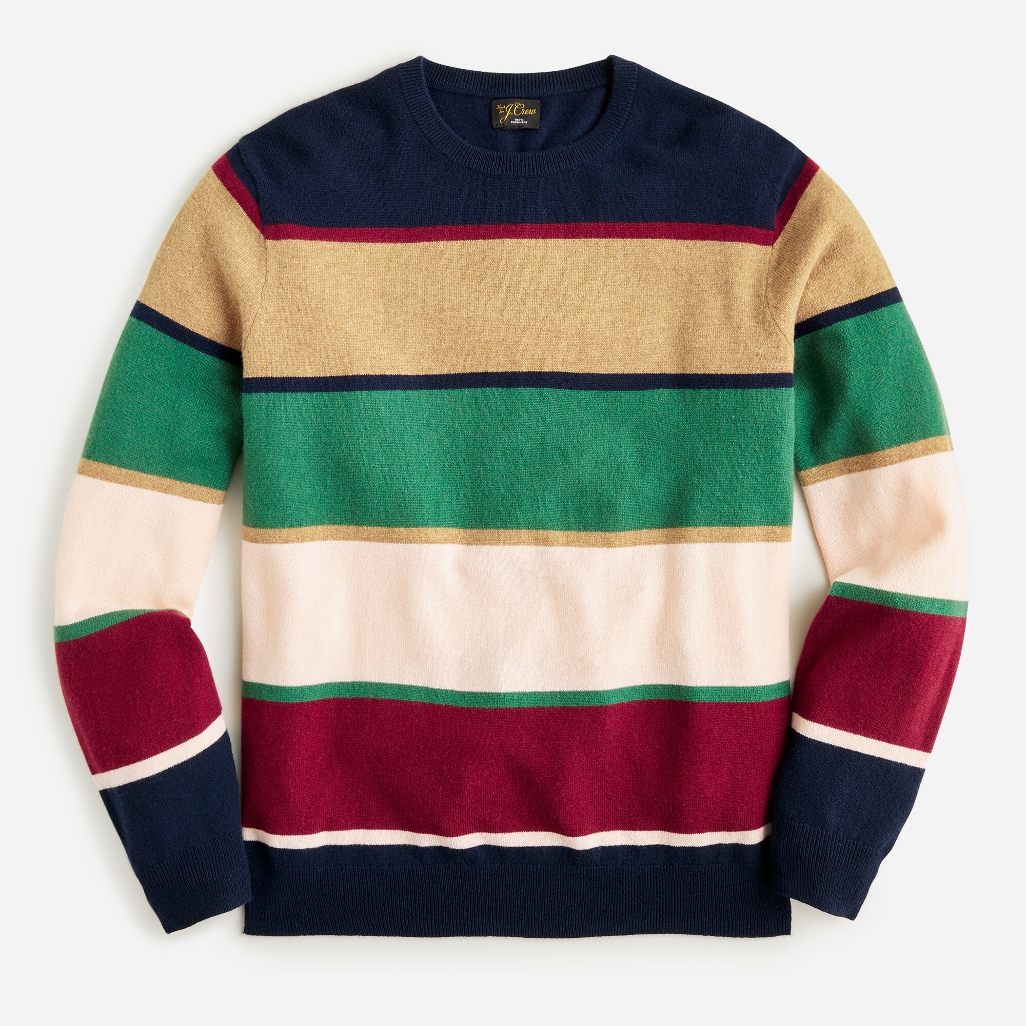 Cashmere crewneck sweater in stripe