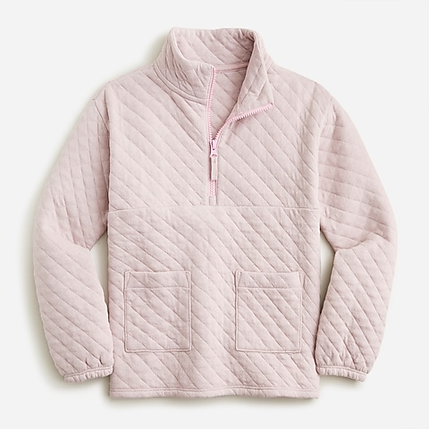 girls Girls' quilted half-zip pullover
